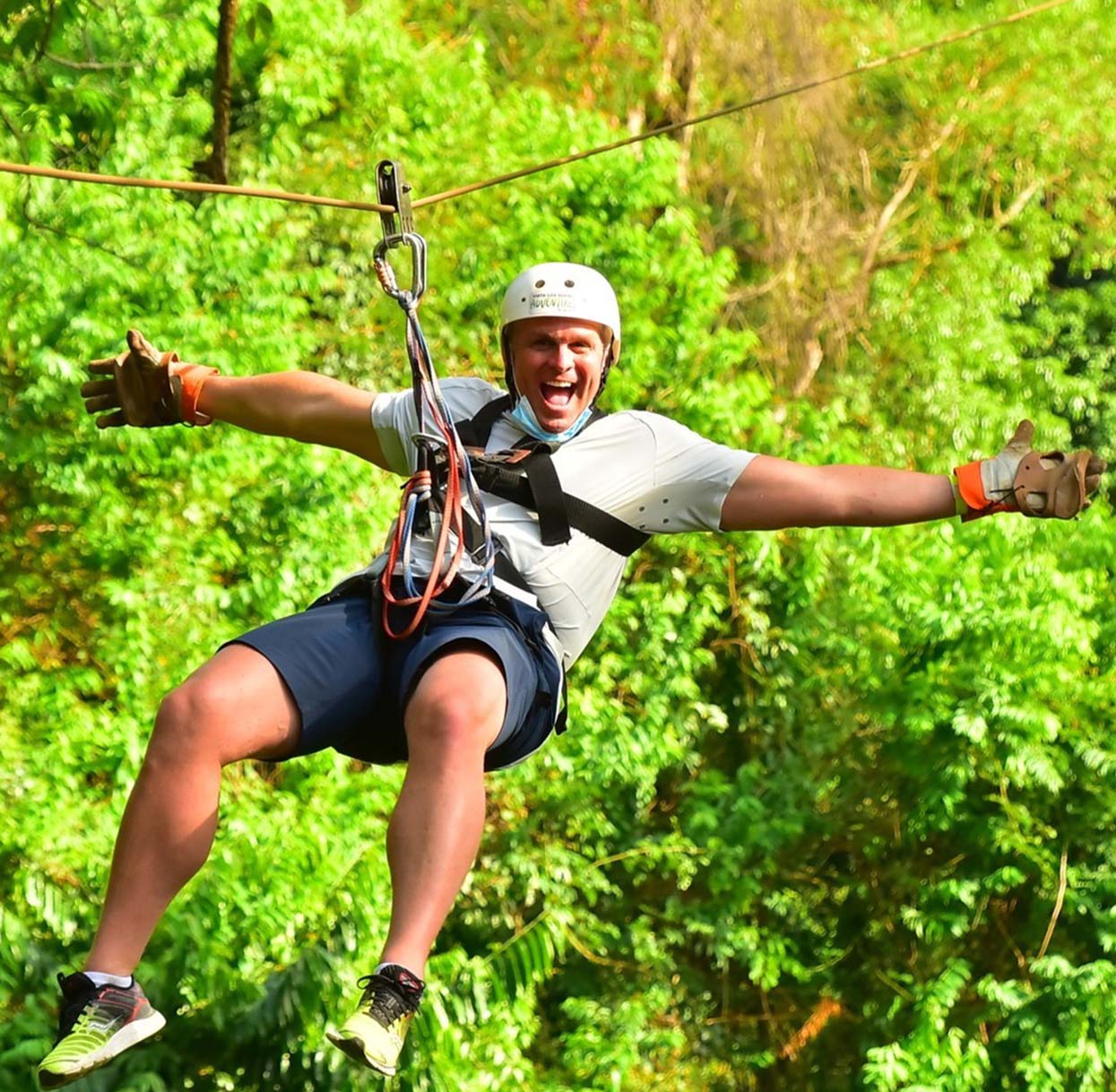Rainforest zip line canopy tour near Jaco Beach